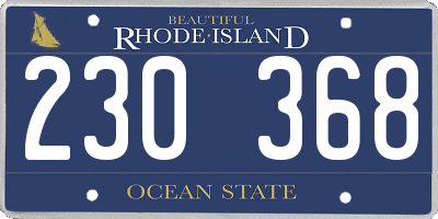 RI license plate 230368