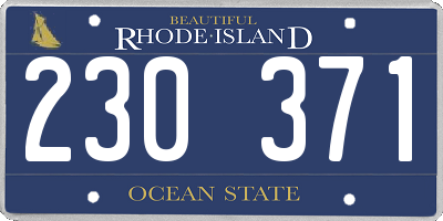 RI license plate 230371