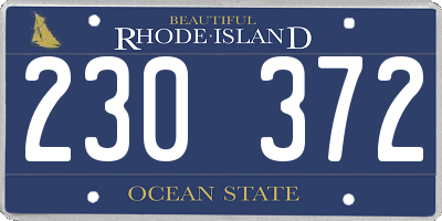 RI license plate 230372