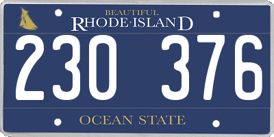 RI license plate 230376