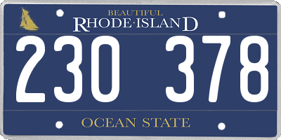 RI license plate 230378