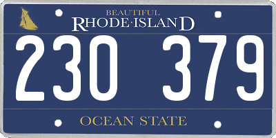 RI license plate 230379