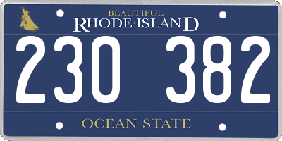 RI license plate 230382