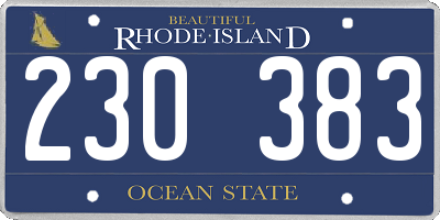 RI license plate 230383