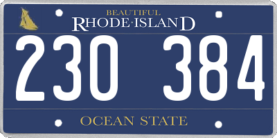 RI license plate 230384