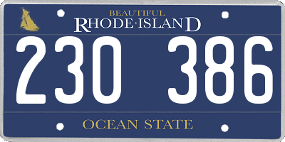 RI license plate 230386