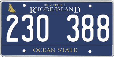 RI license plate 230388