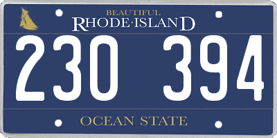 RI license plate 230394