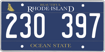 RI license plate 230397