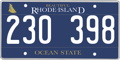 RI license plate 230398