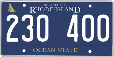 RI license plate 230400