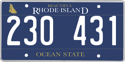 RI license plate 230431