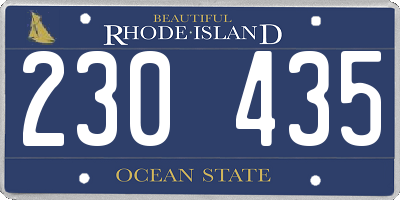 RI license plate 230435