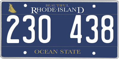 RI license plate 230438