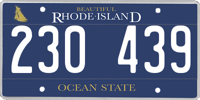 RI license plate 230439