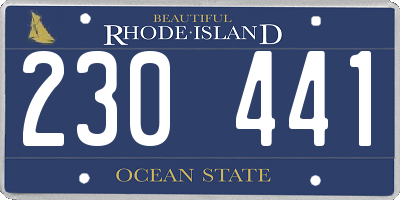 RI license plate 230441