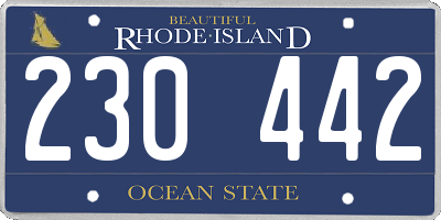 RI license plate 230442