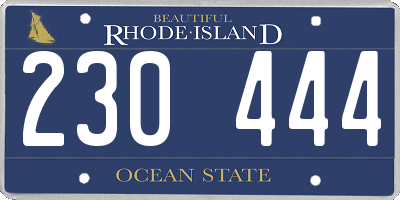 RI license plate 230444