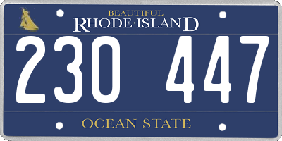 RI license plate 230447