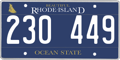 RI license plate 230449