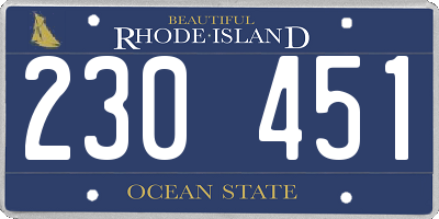 RI license plate 230451