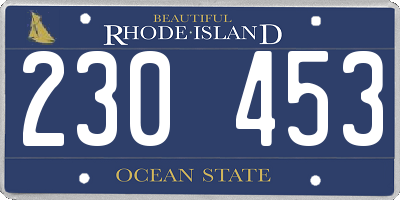 RI license plate 230453