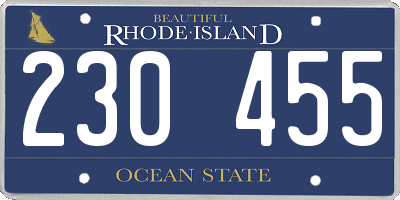RI license plate 230455