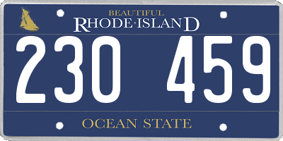 RI license plate 230459