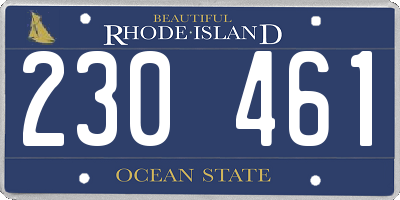 RI license plate 230461