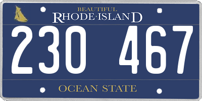 RI license plate 230467
