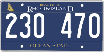 RI license plate 230470