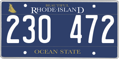 RI license plate 230472