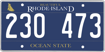 RI license plate 230473