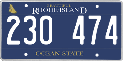 RI license plate 230474