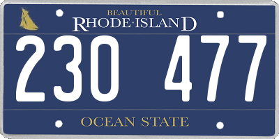 RI license plate 230477