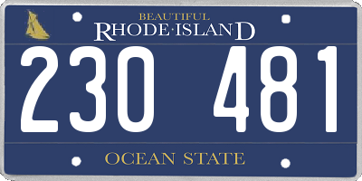 RI license plate 230481