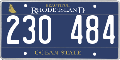 RI license plate 230484