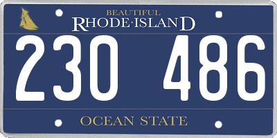 RI license plate 230486