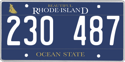 RI license plate 230487