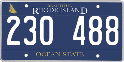 RI license plate 230488