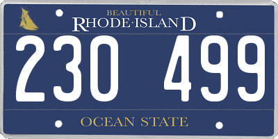 RI license plate 230499