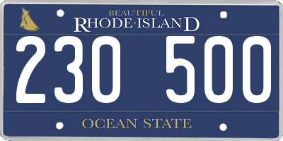 RI license plate 230500