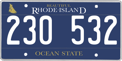 RI license plate 230532