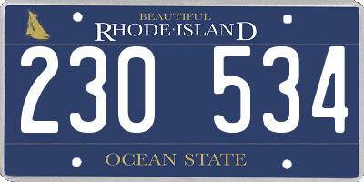 RI license plate 230534