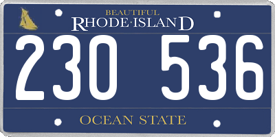 RI license plate 230536