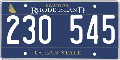 RI license plate 230545