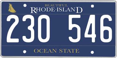 RI license plate 230546