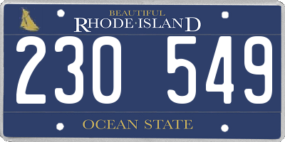 RI license plate 230549