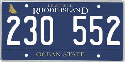 RI license plate 230552