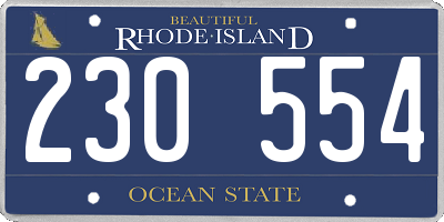 RI license plate 230554